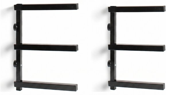 Nástěnný regál na dřevo a dlouhý materiál, 3 úrovně, 350 × 410 mm (2 ks)