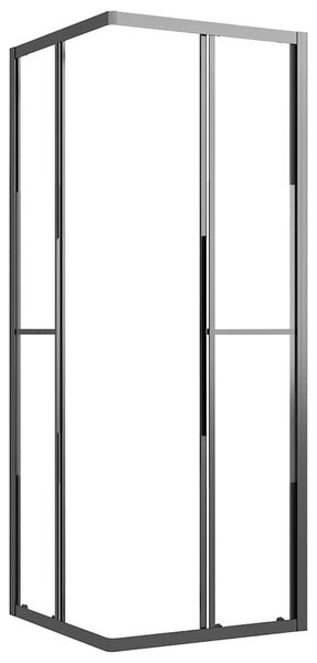 Sprchový kout napůl mléčné ESG 80 x 80 x 180 cm černý 151853