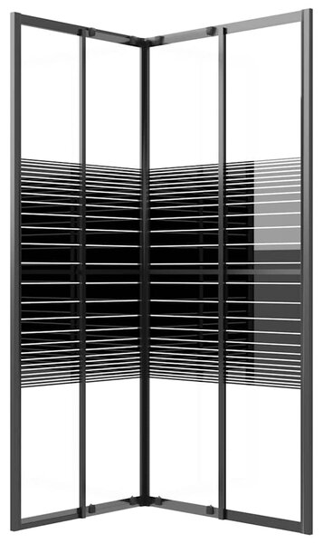 Sprchový kout s pruhovaným vzorem ESG 90 x 70 x 180 cm černý 151850