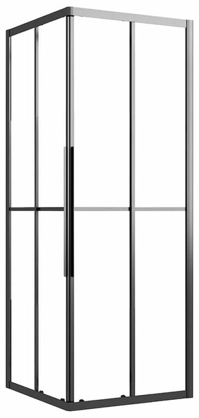 Sprchový kout napůl mléčné ESG 80 x 80 x 180 cm černý 151853