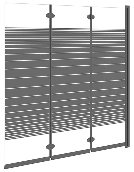 Skládací sprchová zástěna 3 panely 130 x 130 cm ESG černá 151864