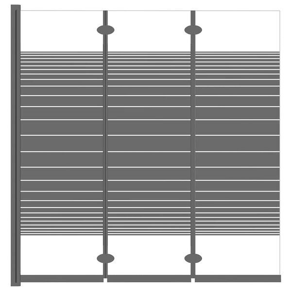 Skládací sprchová zástěna 3 panely 130 x 130 cm ESG černá 151864