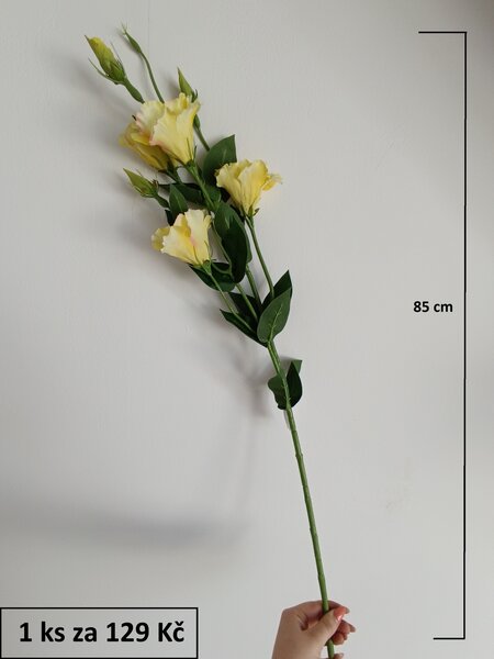 Umělá květina Jícnovka 85 cm, žlutá SUN345