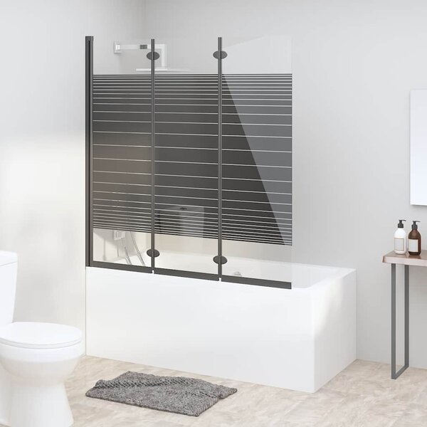 Skládací sprchová zástěna 3 panely 130 x 130 cm ESG černá 151864