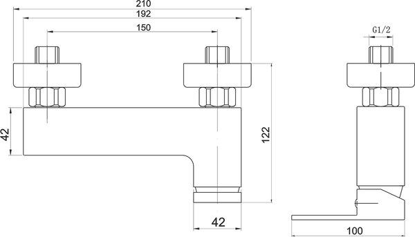 Novaservis Nobless EDGE Sprchová baterie bez příslušenství 150 mm horní připojení, chrom, 36062/1,0