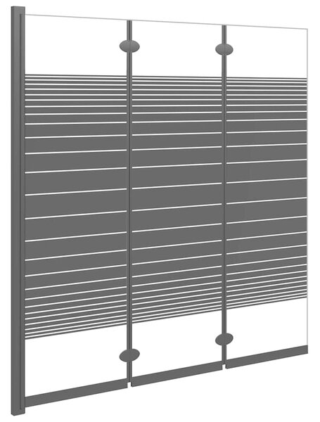 Skládací sprchová zástěna 3 panely 130 x 130 cm ESG černá 151864