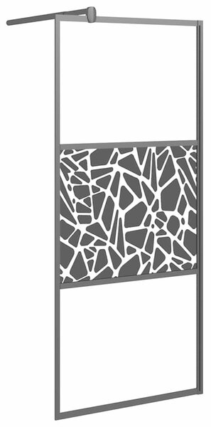 Zástěna do průchozí sprchy 90x195 cm ESG / kamenný design černá 151881