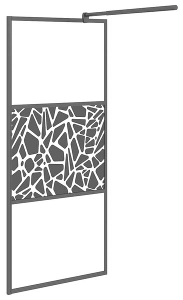 Zástěna do průchozí sprchy 90x195 cm ESG / kamenný design černá 151881