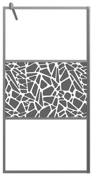 Zástěna do průchozí sprchy 100x195cm ESG / kamenný design černá 151882