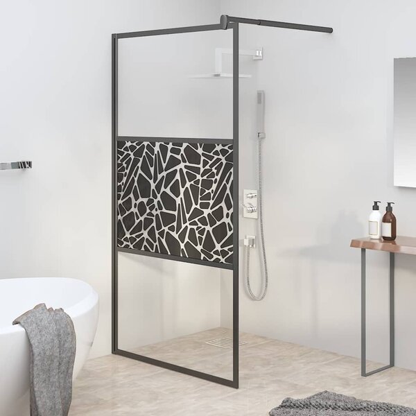 Zástěna do průchozí sprchy 100x195cm ESG / kamenný design černá 151882