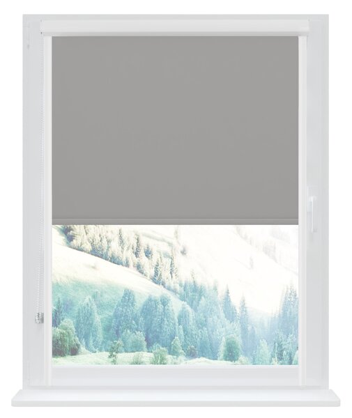 Dekodum Klasická mini roleta v bílé kazetě, barva látky Šedá Šířka (cm): 53, Výška (cm): Standardní (do 150 cm), Strana mechanismu: Práva