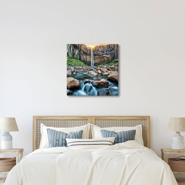 Obraz - Vodopád Svartifoss, Island (30x30 cm)