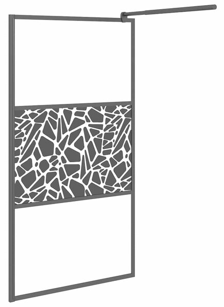 Zástěna do průchozí sprchy 100x195cm ESG / kamenný design černá 151882