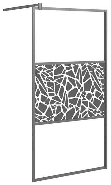 Zástěna do průchozí sprchy 100x195cm ESG / kamenný design černá 151882
