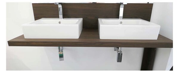 Duravit Delos - Akce na SET: deska pod umyvadlo DELOS, 2x umyvadlo Duravit VERO, zrcadlo s ovětlení DELOS