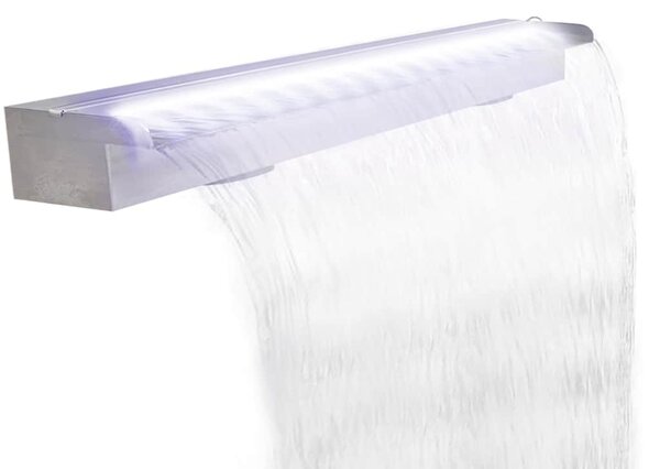 Vodopád bazénová fontána s LED nerezová ocel 110 cm 151942
