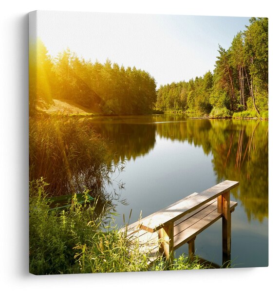 Obraz - Jezero u lesa (30x30 cm)