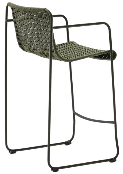 Zelená zahradní barová židle Kave Home Maurina 64,5 cm