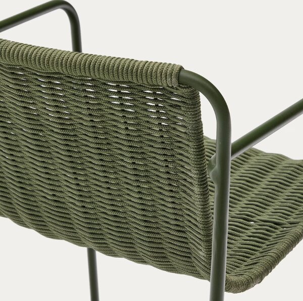 Zelená zahradní barová židle Kave Home Maurina 64,5 cm
