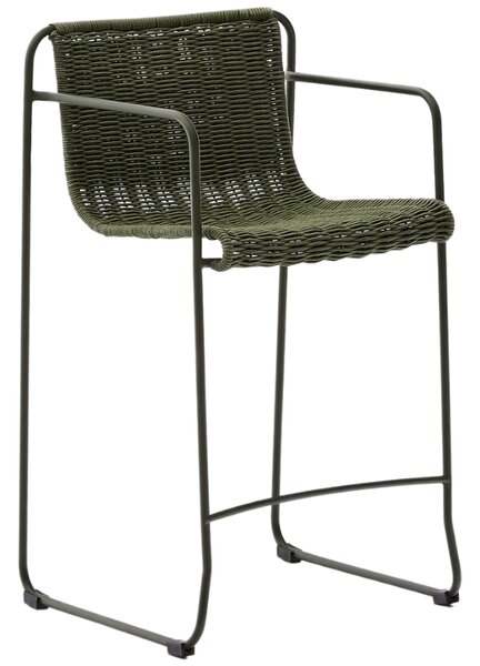 Zelená zahradní barová židle Kave Home Maurina 64,5 cm