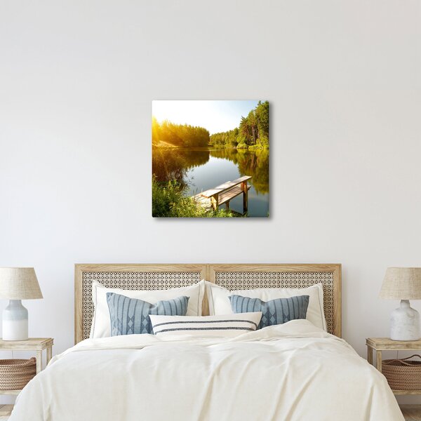Obraz - Jezero u lesa (30x30 cm)
