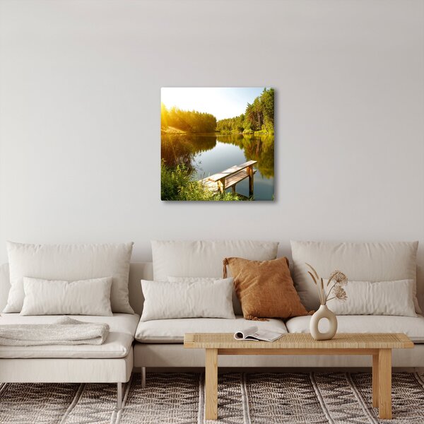 Obraz - Jezero u lesa (30x30 cm)
