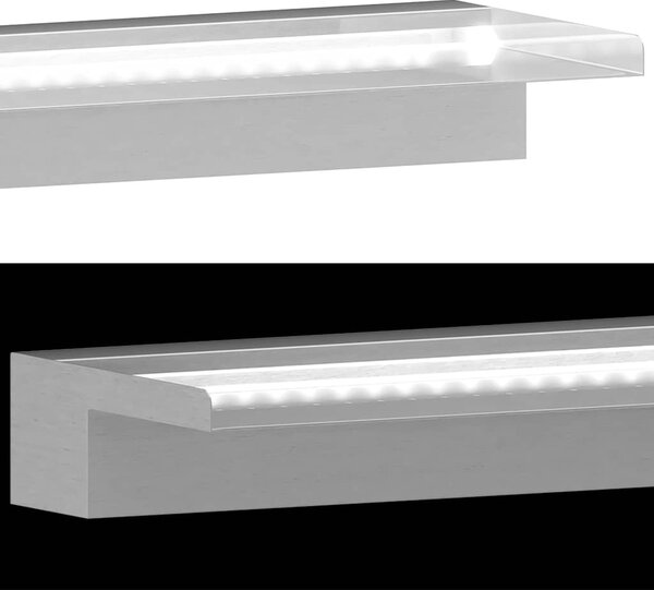 Vodopád bazénová fontána s LED nerezová ocel 110 cm 151942
