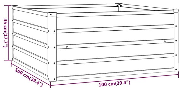 Zahradní vyvýšený záhon rezavý 100 x 100 x 45 cm cortenová ocel 151949