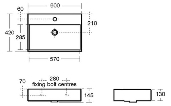 Ideal Standard Strada - Umyvadlo 600x420 mm, s přepadem, bílá K077801