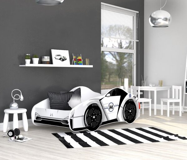 Dětská postel auto JOE 140x70 cm - bílá (12)
