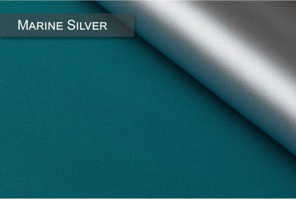 Dekodum Termoizolační roleta v bílé kazetě, barva látky Marine Silver Šířka (cm): 53, Výška (cm): Standardní (do 150 cm), Strana mechanismu: Práva