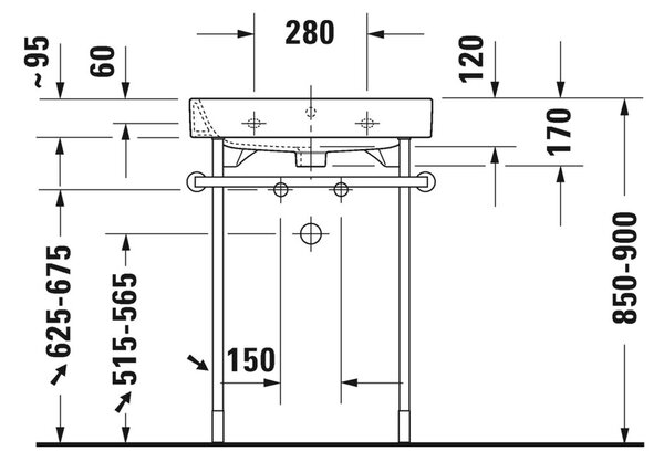 Duravit Happy D.2 - Umyvadlo do nábytku 600x505 mm, 1 otvor pro baterii, bílá 2318600000