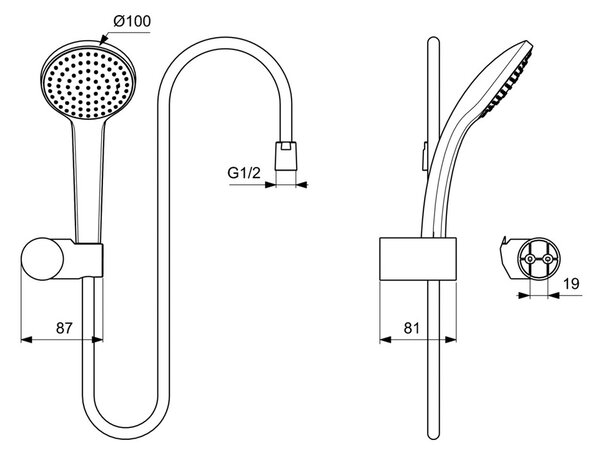 Ideal Standard Idealrain Soft - Sprchový set s 1 proudem, chrom B9451AA