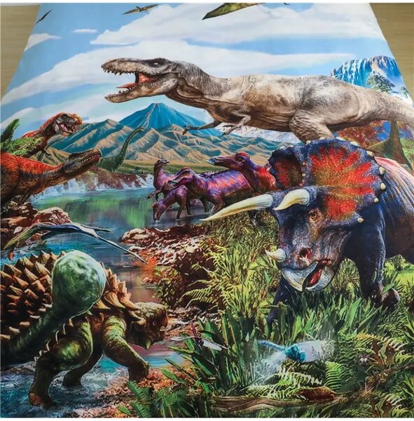 POVLEČENÍ S 3D EFEKTEM 140x200/70x90cm - DINOSAUŘI