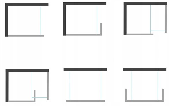 Mexen Kioto sprchová zástěna WALK-IN 8mm, 30x200 cm, černý rám, 800-030-000-00-70