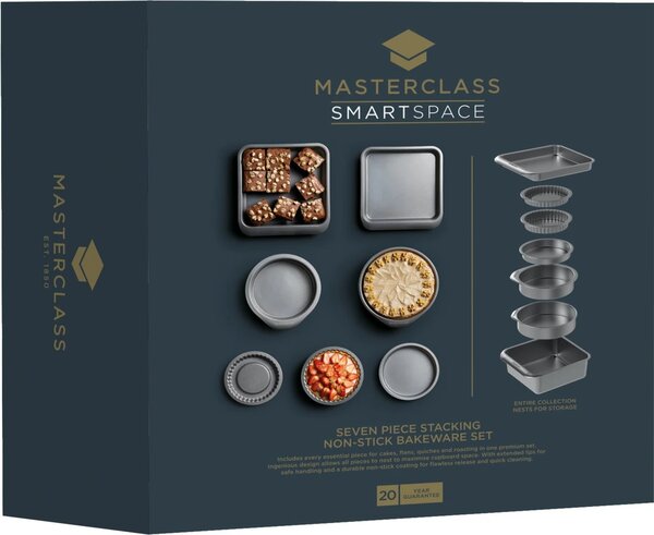 MasterClass Smart Space sada 7 pečicích forem, stohovatelná, nepřilnavá MCSPSCAKE7PC