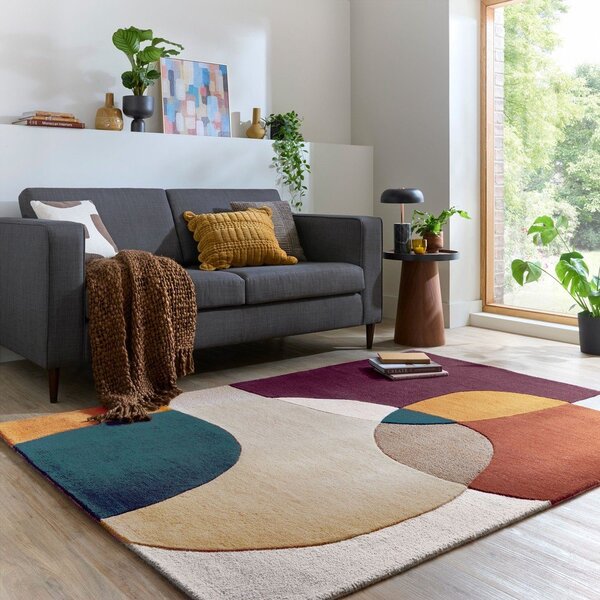 Fialový ručně tkaný vlněný koberec 200x290 cm Glow Purple Multi – Flair Rugs