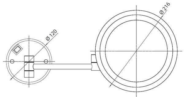 Emco Cosmetic mirrors Pure LED - Kosmetické zrcadlo nástěnné s LED osvětlením Ø216mm, 3 násobné zvětšení, chrom 109500118