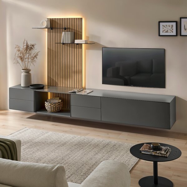 NÍZKÁ KOMODA, antracitová, 181/44/50 cm Dieter Knoll - TV stolky & komody pod TV
