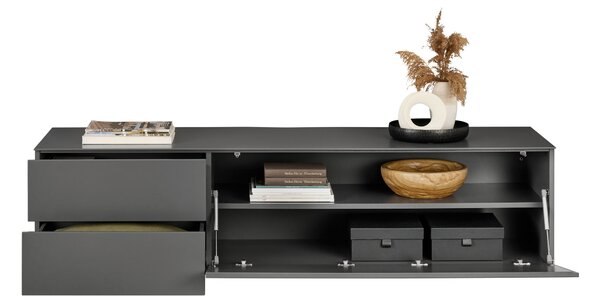 NÍZKÁ KOMODA, antracitová, 181/44/50 cm Dieter Knoll - TV stolky & komody pod TV