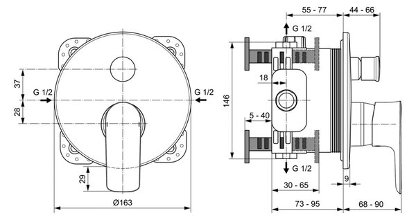 Ideal Standard Connect Air - Podomítková vanová baterie, chrom A7035AA