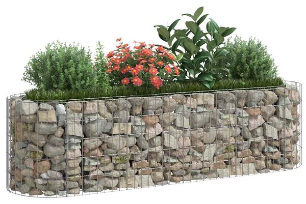 Gabionový vyvýšený záhon pozinkované železo 190 x 50 x 50 cm 152025