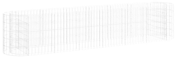 Gabionový vyvýšený záhon pozinkované železo 260 x 50 x 50 cm 152026