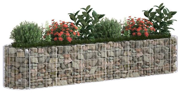 Gabionový vyvýšený záhon pozinkované železo 260 x 50 x 50 cm 152026