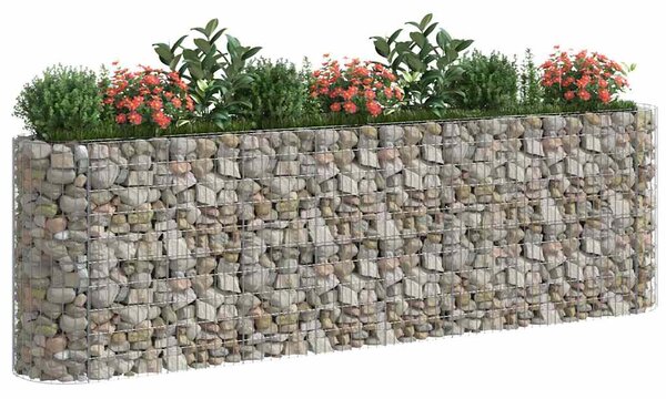 Gabionový vyvýšený záhon pozinkované železo 330 x 50 x 100 cm 152035