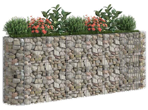 Gabionový vyvýšený záhon pozinkované železo 260 x 50 x 100 cm 152034