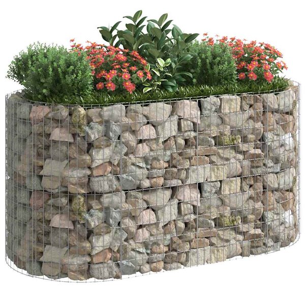 Gabionový vyvýšený záhon pozinkované železo 200 x 100 x 100 cm 152045