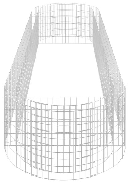 Gabionový vyvýšený záhon pozinkované železo 400 x 100 x 50 cm 152042