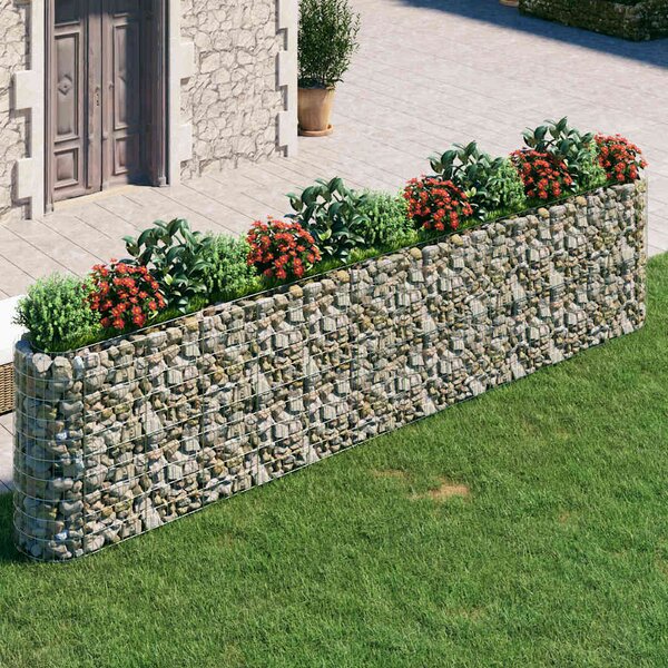 Gabionový vyvýšený záhon pozinkované železo 470 x 50 x 100 cm 152037