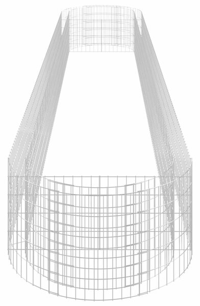 Gabionový vyvýšený záhon pozinkované železo 600 x 100 x 50 cm 152044